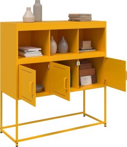 vidaXL vidaXL Szafka, musztardowa, 100,5x39x107 cm, stal walcowana na zimno 5