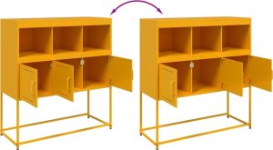 vidaXL vidaXL Szafka, musztardowa, 100,5x39x107 cm, stal walcowana na zimno 9