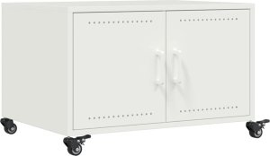 vidaXL vidaXL Stolik kawowy, biały, 68x50x43,5 cm, stal walcowana na zimno 2