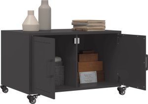 vidaXL vidaXL Stolik kawowy, czarny, 68x50x43,5 cm, stal walcowana na zimno 4