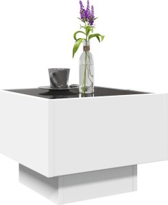 vidaXL Stolik boczny z LED, biały, 40x40x30 cm 5