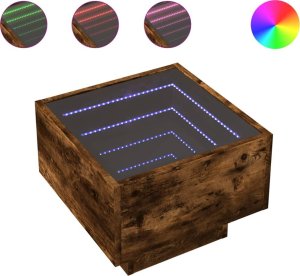 vidaXL Stolik boczny z LED, dąb opalany, 40x40x30 cm 2