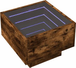 vidaXL Stolik boczny z LED, dąb opalany, 40x40x30 cm 3