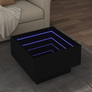 vidaXL vidaXL Stolik kawowy z LED, czarny 50x50x30cm, materiał drewnopochodny 1