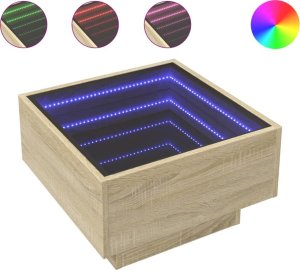 vidaXL Stolik kawowy z LED, dąb sonoma, 50x50x30 cm 2