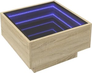 vidaXL Stolik kawowy z LED, dąb sonoma, 50x50x30 cm 3