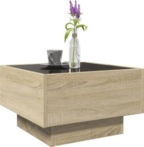 vidaXL Stolik kawowy z LED, dąb sonoma, 50x50x30 cm 5