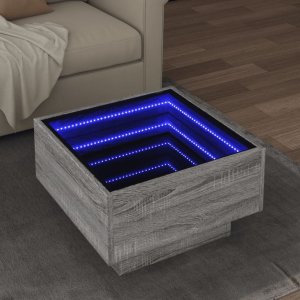 vidaXL vidaXL Stolik kawowy z LED, szary dąb sonoma, 50x50x30 cm 1