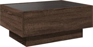 vidaXL Stolik kawowy z LED, brązowy dąb, 70x50x30 cm 8
