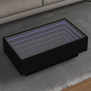 vidaXL vidaXL Stolik kawowy z LED, czarny, 90x50x30 cm 1