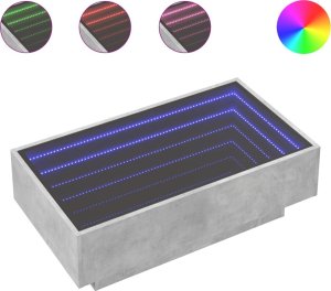 vidaXL Stolik kawowy z LED, szarość betonu, 90x50x30 cm 2