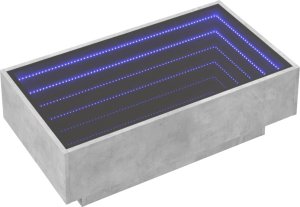 vidaXL Stolik kawowy z LED, szarość betonu, 90x50x30 cm 3