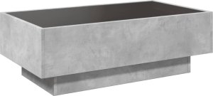 vidaXL Stolik kawowy z LED, szarość betonu, 90x50x30 cm 8