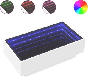 vidaXL Stolik kawowy z LED, biały, 90x50x30cm 2