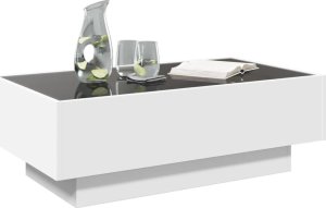 vidaXL Stolik kawowy z LED, biały, 90x50x30cm 5