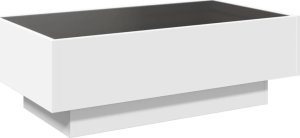 vidaXL Stolik kawowy z LED, biały, 90x50x30cm 8
