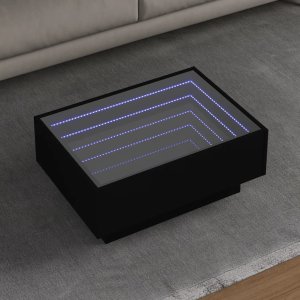 vidaXL vidaXL Stolik kawowy z LED, czarny 70x50x30cm, materiał drewnopochodny 1