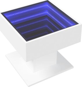 vidaXL Stolik kawowy z LED, biały 50x50x45 cm 3