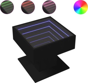 vidaXL Stolik kawowy z LED czarny 50x50x45 cm 2