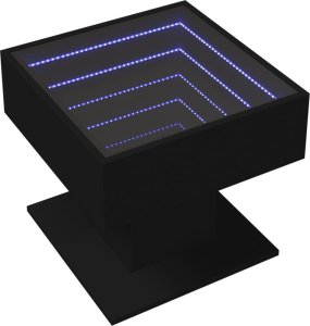 vidaXL Stolik kawowy z LED czarny 50x50x45 cm 3