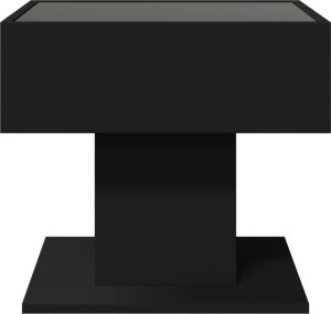 vidaXL Stolik kawowy z LED czarny 50x50x45 cm 7
