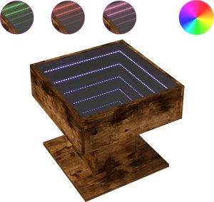 vidaXL Stolik kawowy z LED, opalany dąb, 50x50x45 cm 2
