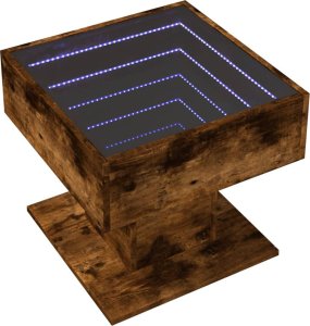 vidaXL Stolik kawowy z LED, opalany dąb, 50x50x45 cm 3