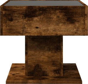 vidaXL Stolik kawowy z LED, opalany dąb, 50x50x45 cm 6