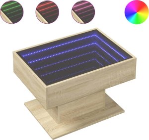 vidaXL Stolik kawowy z LED, dąb sonoma, 70x50x45 cm 2