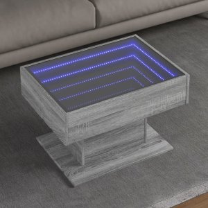 vidaXL vidaXL Stolik kawowy z LED, szary dąb sonoma, 70x50x45 cm 1