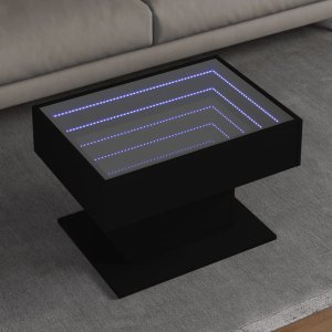 vidaXL vidaXL Stolik kawowy z LED, czarny, 70x50x45 cm 1