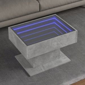 vidaXL vidaXL Stolik kawowy z LED, szarość betonu, 70x50x45 cm 1