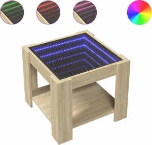 vidaXL Stolik kawowy z LED, dąb sonoma, 53x53x45 cm 2
