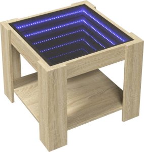 vidaXL Stolik kawowy z LED, dąb sonoma, 53x53x45 cm 3