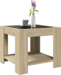 vidaXL Stolik kawowy z LED, dąb sonoma, 53x53x45 cm 5