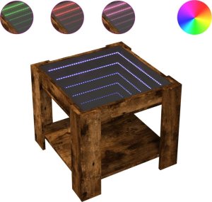 vidaXL vidaXL Stolik kawowy z LED, przydymiony dąb, 53x53x45 cm 2