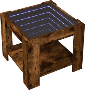 vidaXL vidaXL Stolik kawowy z LED, przydymiony dąb, 53x53x45 cm 3