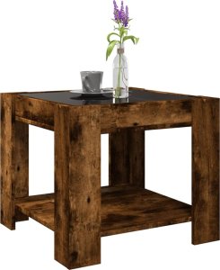 vidaXL vidaXL Stolik kawowy z LED, przydymiony dąb, 53x53x45 cm 5