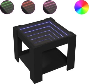 vidaXL Stolik kawowy z LED, czarny, 53x53x45 cm 2