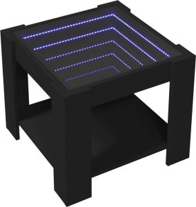 vidaXL Stolik kawowy z LED, czarny, 53x53x45 cm 3