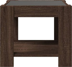 vidaXL Stolik kawowy z LED, brązowy dąb, 53x53x45 cm 6