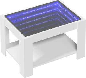 vidaXL vidaXL Stolik kawowy z LED, biały 73x53x45 cm, materiał drewnopochodny 3