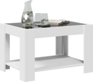 vidaXL vidaXL Stolik kawowy z LED, biały 73x53x45 cm, materiał drewnopochodny 5