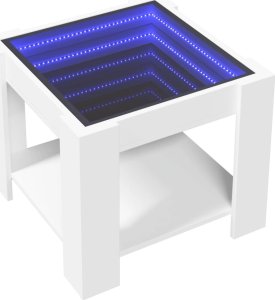vidaXL Stolik kawowy z LED, biały 53x53x45 cm 3