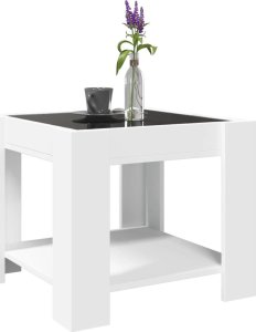 vidaXL Stolik kawowy z LED, biały 53x53x45 cm 5