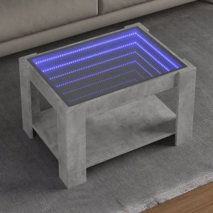 vidaXL vidaXL Stolik kawowy z LED, szarość betonu, 73x53x45 cm 1