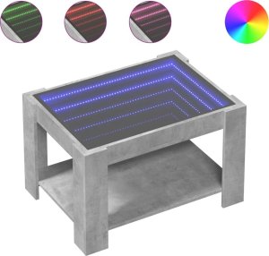 vidaXL Stolik kawowy z LED, szarość betonu, 73x53x45 cm 2