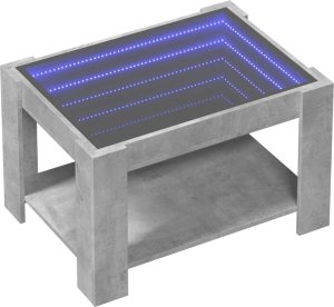 vidaXL Stolik kawowy z LED, szarość betonu, 73x53x45 cm 3