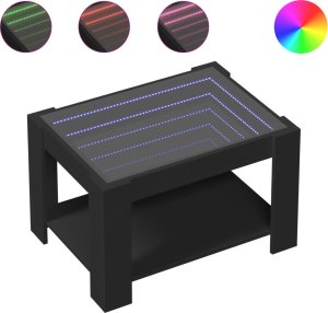 vidaXL Stolik kawowy z LED czarny 73x53x45 cm 2
