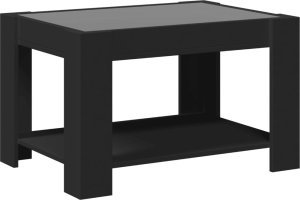 vidaXL Stolik kawowy z LED czarny 73x53x45 cm 8